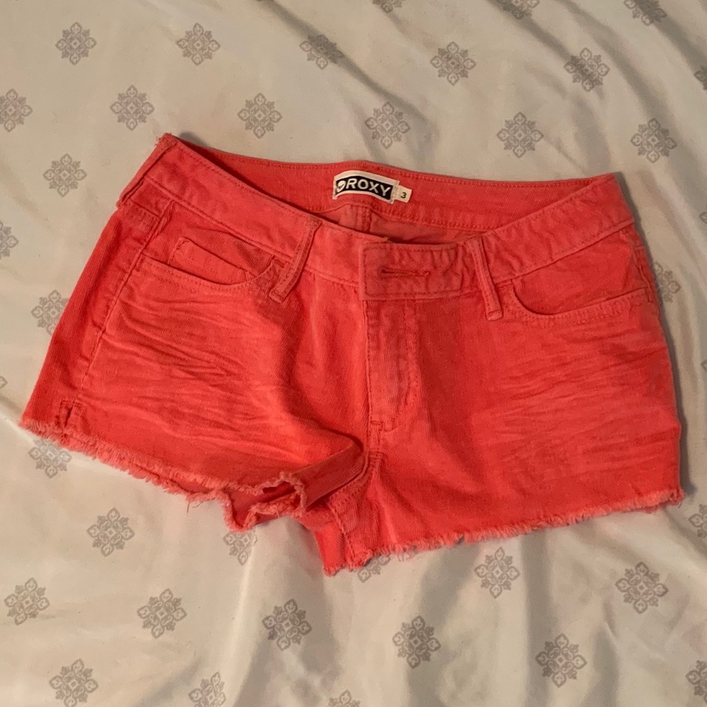 Pink Roxy Corduroy Cutoffs